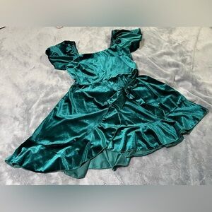Trixxi Emerald Green Velvet Mini Dress
